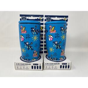 Life Is Good 4 in 1 Beverage Cooler Lounging by the Pool set of 2 NEW